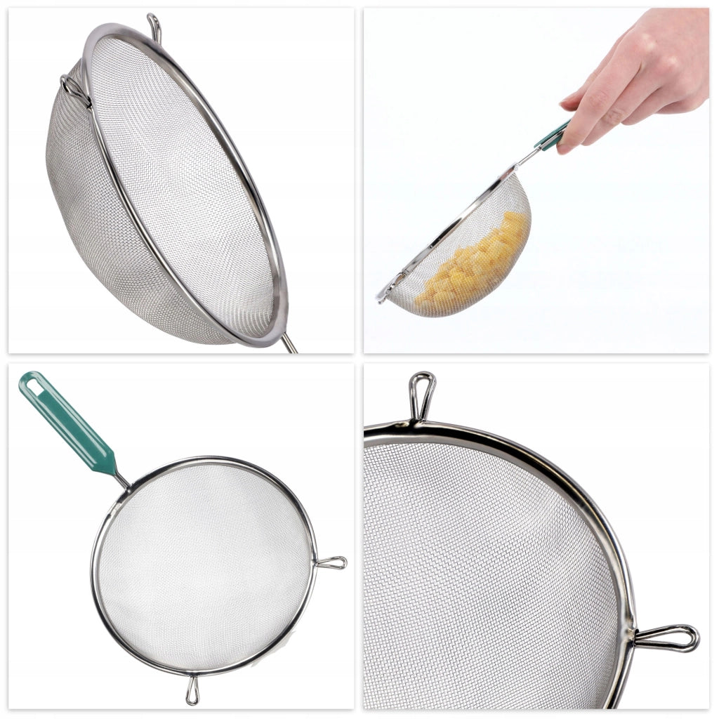 Colino da cucina KADAX con manico in acciaio per setacciare la farina, denso, 7 cm