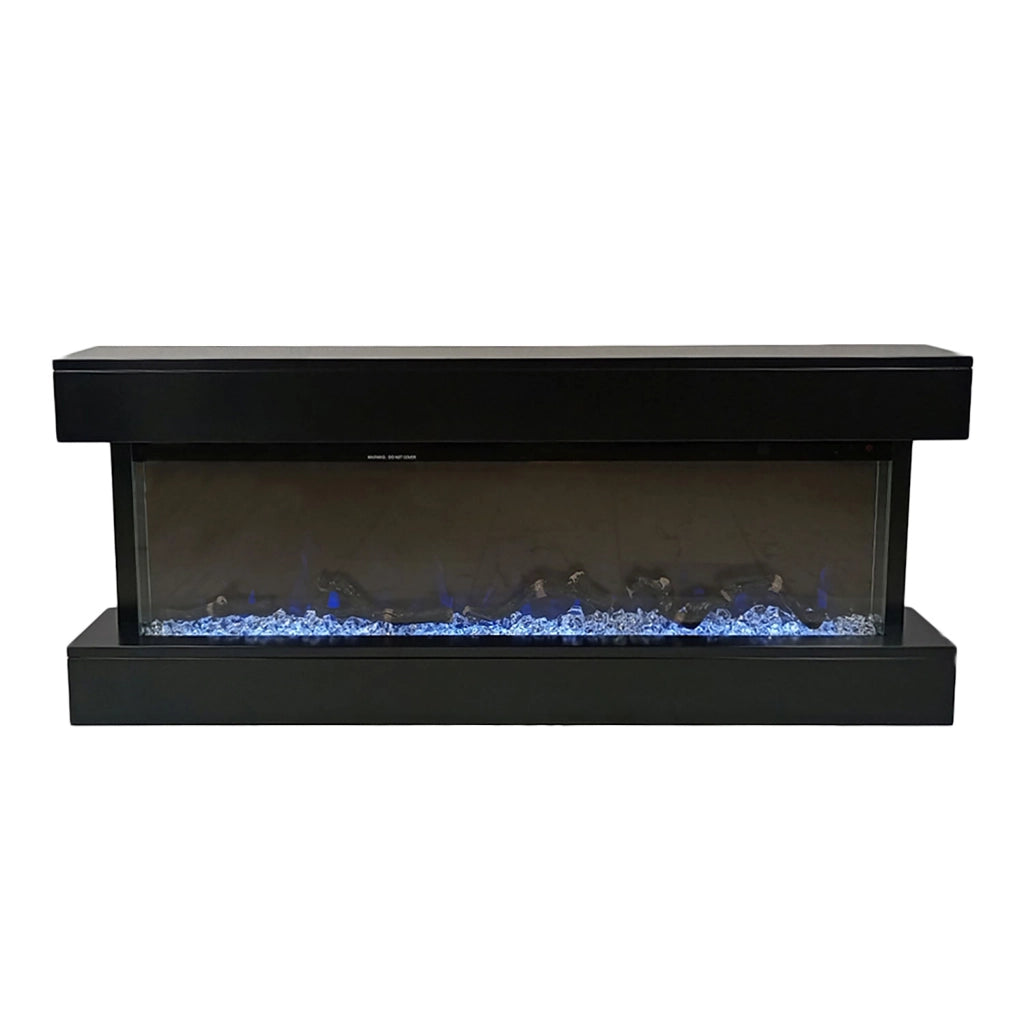 Camino Elettrico da Parete o Incasso Alaro Plus 127x18x52 cm Effetto Fiamma Telecomando in MDF Nero