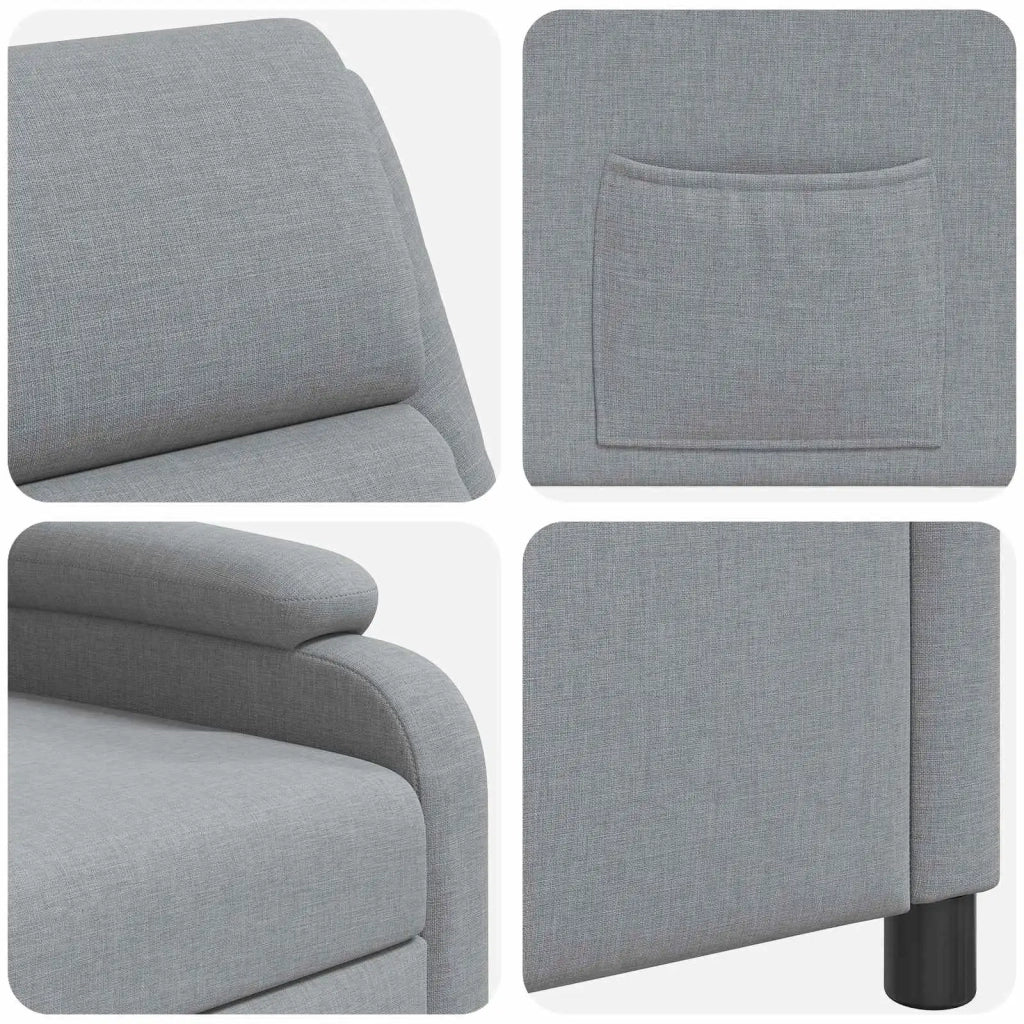 Divano Sedia-Poltrona reclinabile Grigio Chiaro Tessuto 258670