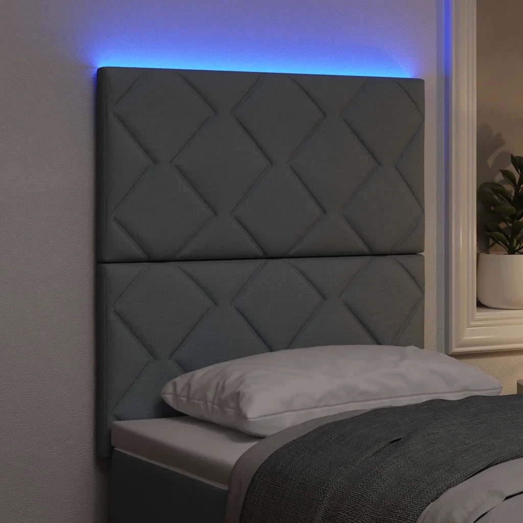 Testiera LED Grigio chiaro 80 cm Tessuto 3338475