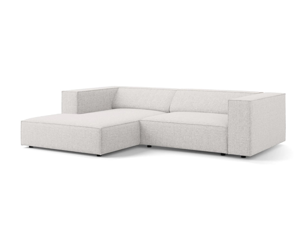 Cosmopolitan Design - Divano angolare sinistro "Arendal" 3 posti in ciniglia grigio chiaro 