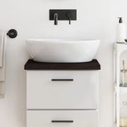 Piano Bagno Marrone Scuro 40x30x(2-4)cm Legno Massello Trattato 3156186