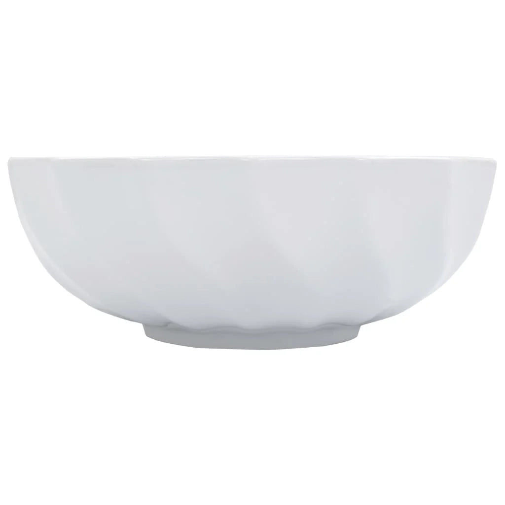 Lavabo da appoggio per l'interno del bagno cabina doccia cabina WC 46 x 17 cm ceramica bianca 02_0002630