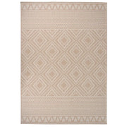 Tappeto da Esterni a Tessitura Piatta 140x200cm Strisce Marroni