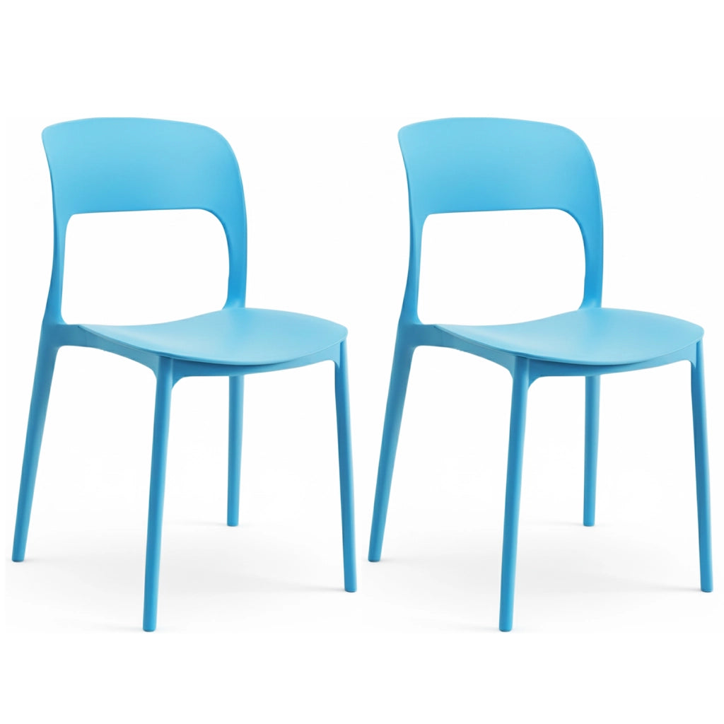 Sedia In Polipropilene Marte Ergonomica Arredo di Design Esterno e Interno da Giardino Impilabile Sedie  Azzurro/2 Sedie