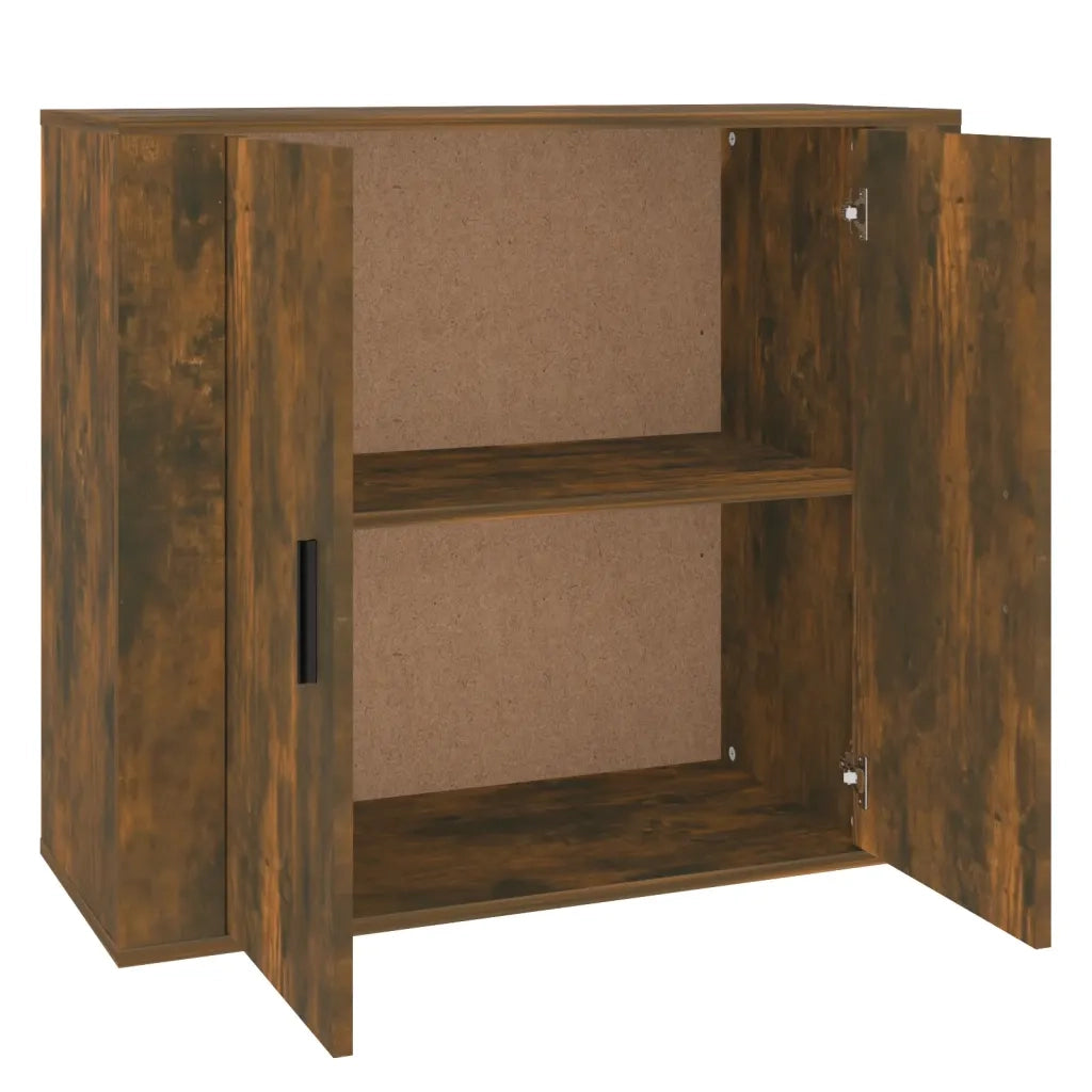 Credenza Rovere Fumo 80x33x70 cm in Legno Multistrato 816565