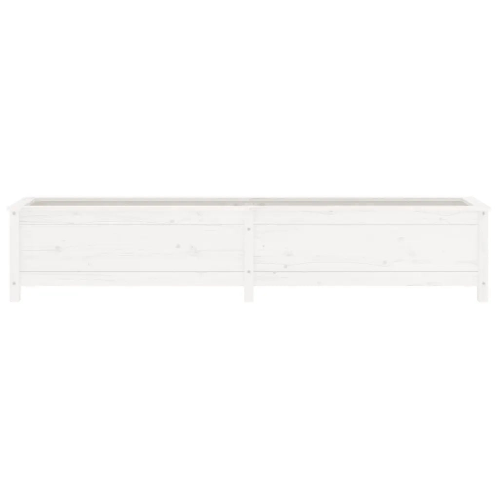 Fioriera Rialzata Giardino Bianca 199,5x40x39 cm Massello Pino 825269