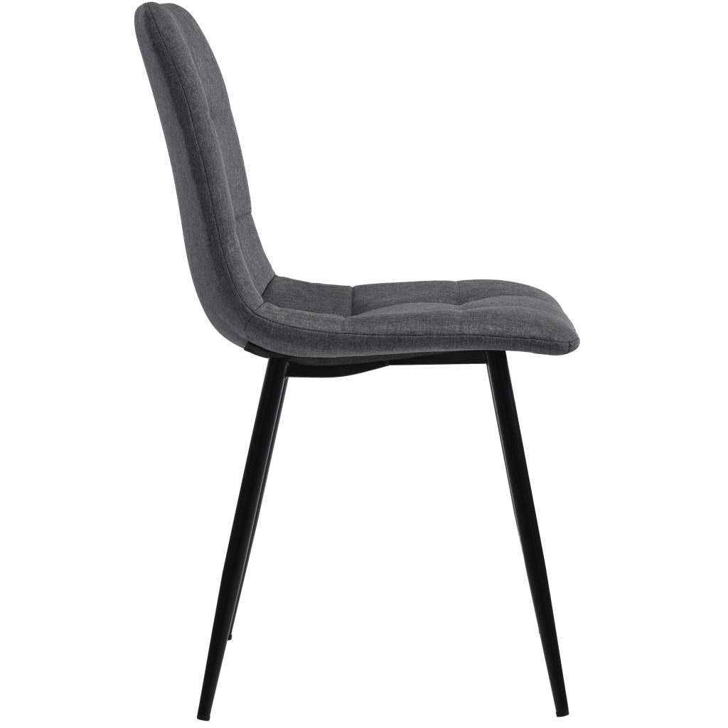 SEDIA da pranzo imbottita 44x41x86 cm grigio in lino Set da 4 pezzi
