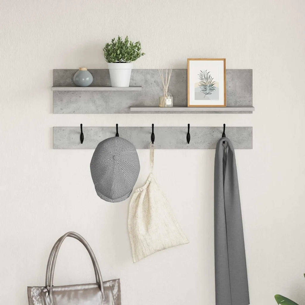 Appendiabiti a muro Grigio cemento 90 x 15 x 36 cm CFW2216744