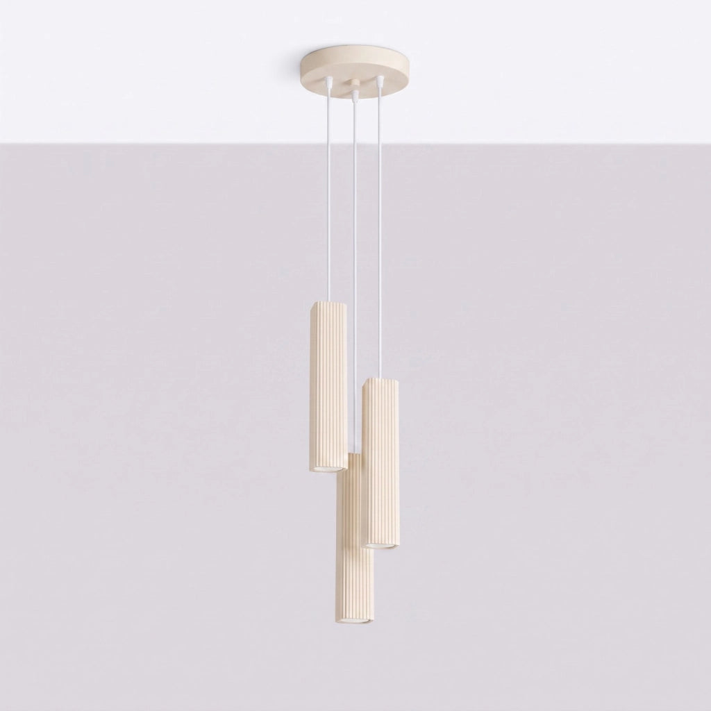 Lampada a sospensione RAYO 3P beige