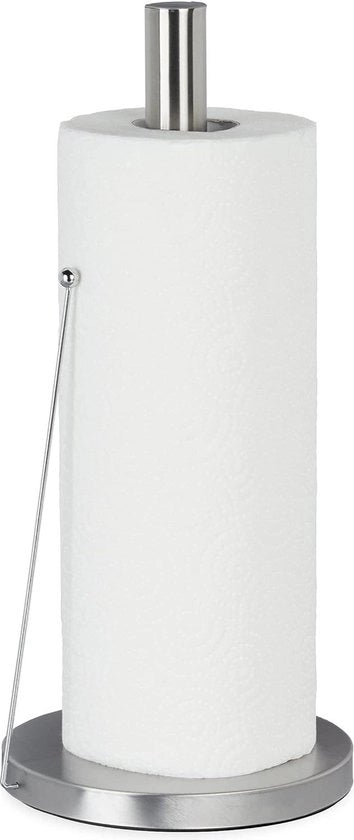 Supporto per rotoli di carta in acciaio inossidabile per la cucina - supporto per rotoli di carta verticale per la cucina - HxD 33 x 15 cm - argento