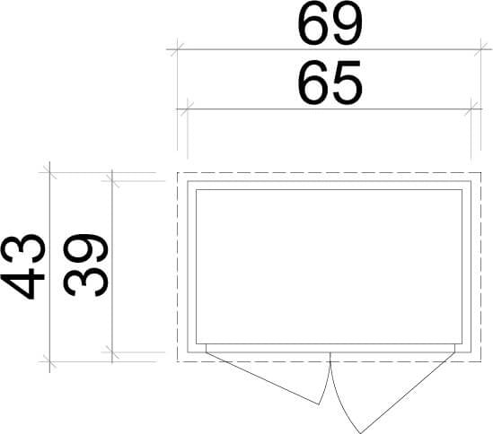 Armadio Porta Attrezzi da Giardino 1 Ripiano 2 Ante 69x43x96 cm in Legno Taini