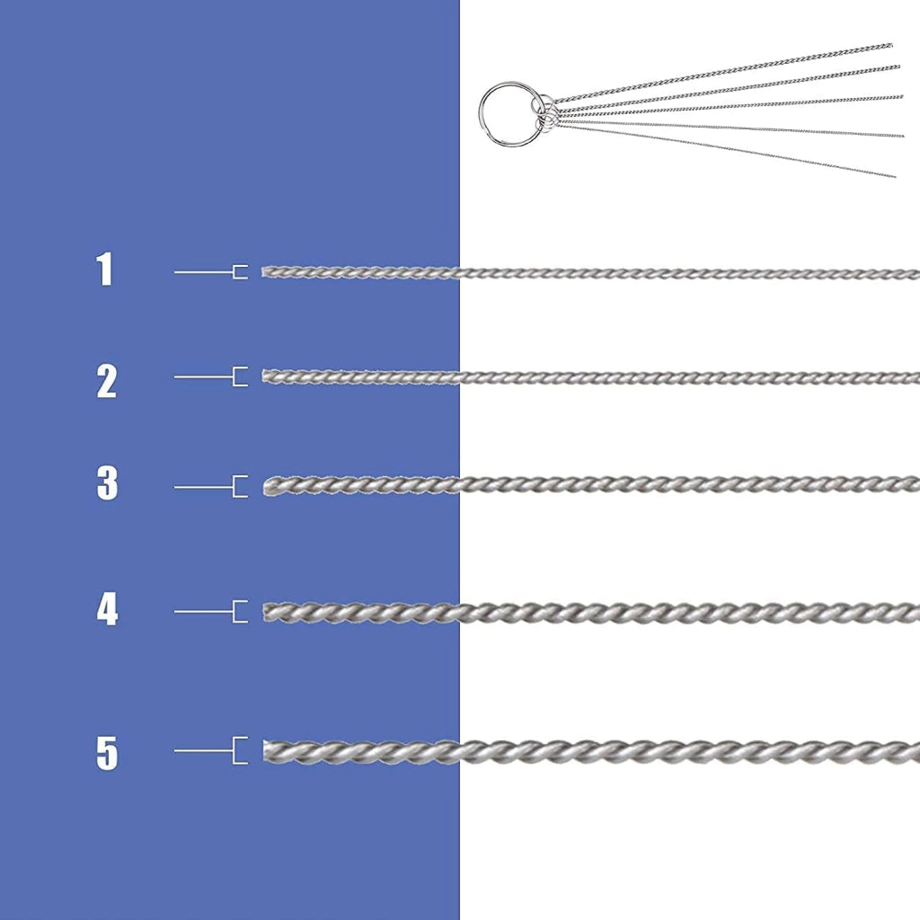Set di Accessori per Pulizia Pistola a Spruzzo – 5 Spazzole Metalliche + Punteruolo Dorato | Alta Durata e Precisione