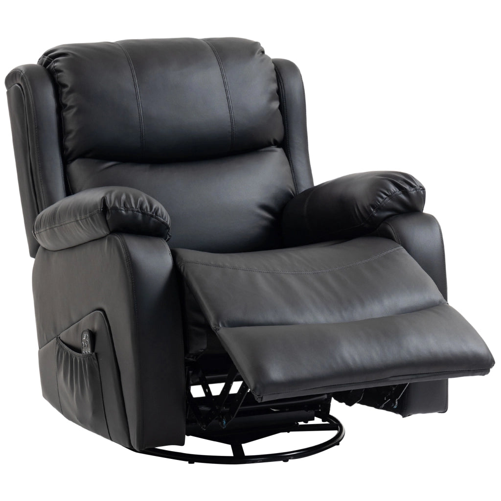Poltrona Reclinabile Massaggiante con Poggiapiedi ¨C zephmum ¨C 87x97x100 cm, Nero