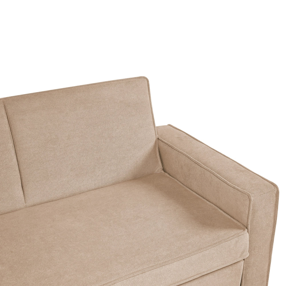 Divano letto in tessuto marrone chiaro con funzione letto pieghevole Divano minimalista