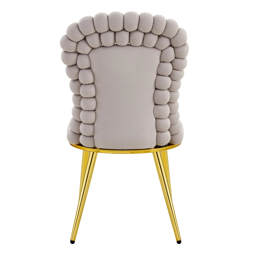 Sedie da Pranzo in Velluto Grigio con Gambe in Metallo Dorato ¨C MINIMAL ¨C Set 2 Pezzi