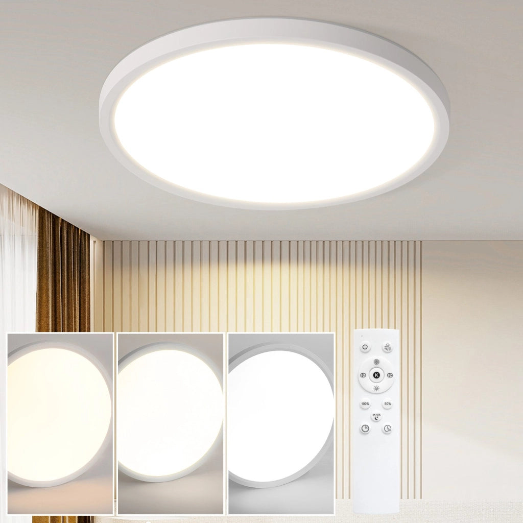 ZMH Lampada da soffitto plafoniera LED moderna rotonda 30cm illuminazione bianca calda per interni
