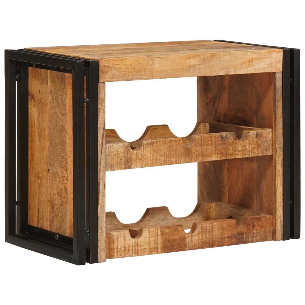 Portabottiglie 60 x 45 x 33 cm Legno di Mango Grezzo Massiccio