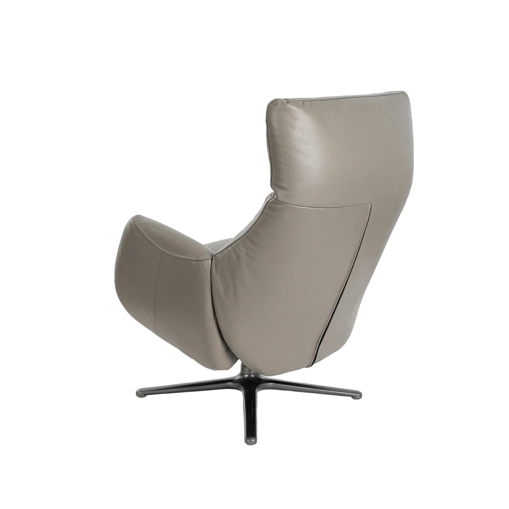 Poltrona girevole in pelle grigio scuro