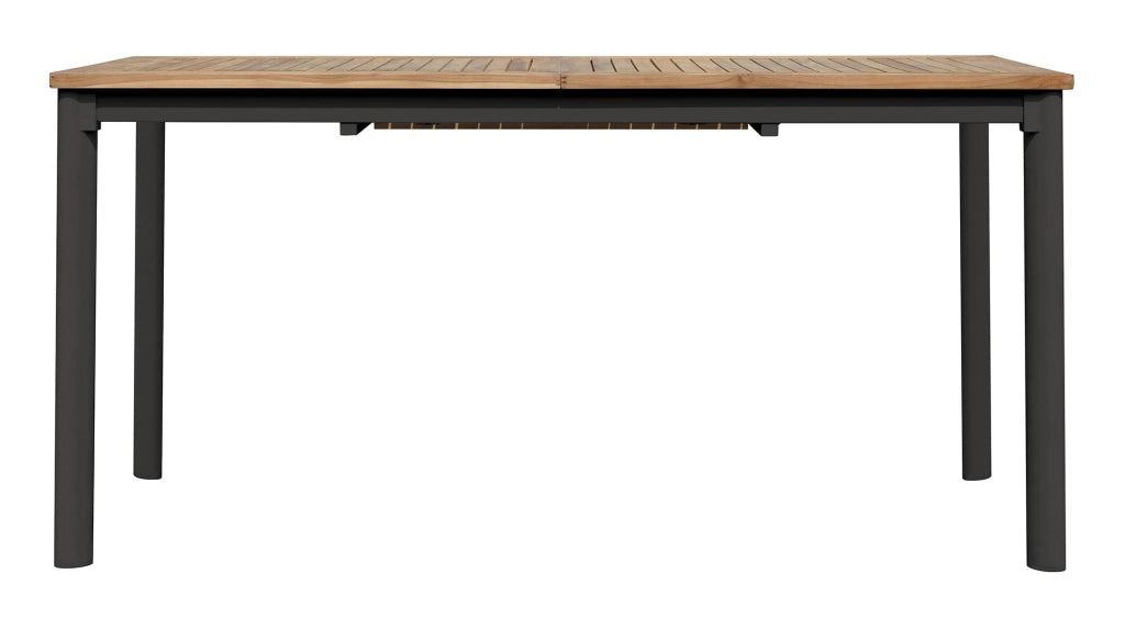 Tavolo da Giardino Allungabile 150-210x90x74 cm in Alluminio Antracite Piano in Teak