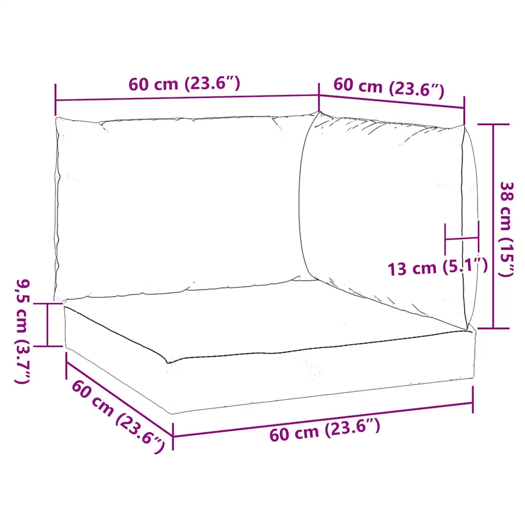 Cuscini per Pallet 3 pz Beige in Tessuto Oxford 361776