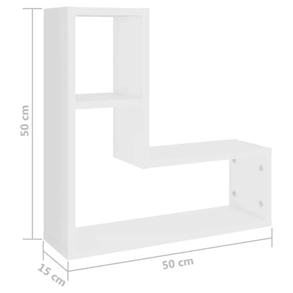 Mensole a Muro 2 pz Bianche 50x15x50 cm in Legno Multistrato 807214