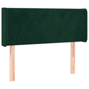 Testiera | Testata ad Orecchio Verde Scuro 103x16x78/88 cm in Velluto