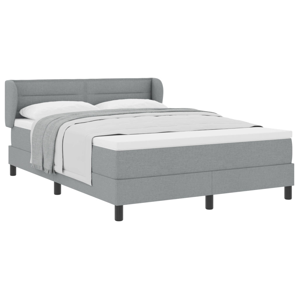 Letto a Box con Materasso Grigio Chiaro 140x190 cm Tessuto