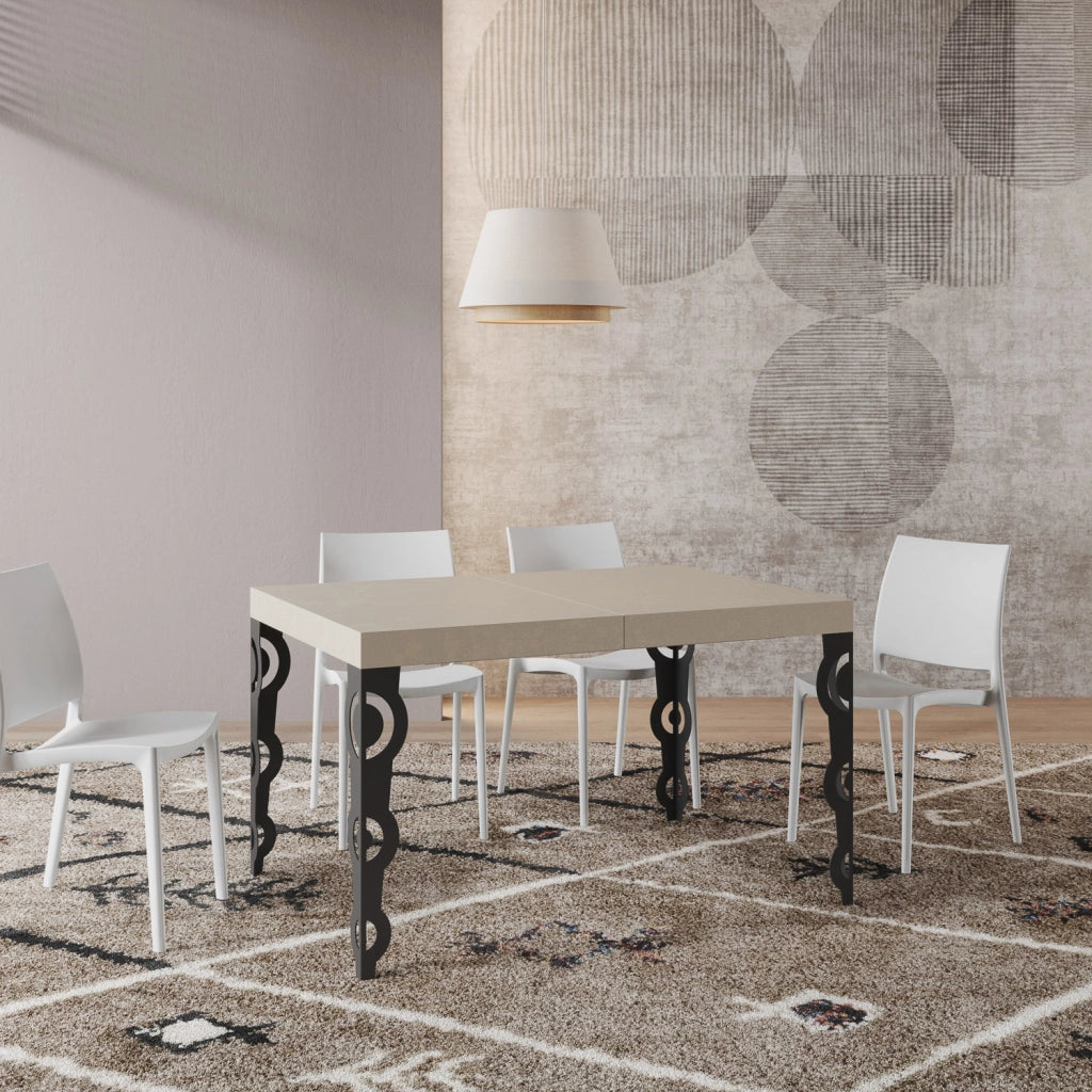 Tavolo allungabile 90x140/400 cm Karayan Premium cashmere gambe antracite