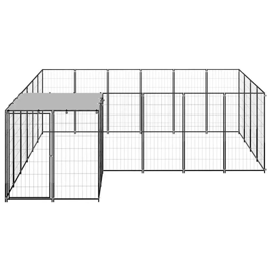 Gabbia per Cani Nera 8,47 m² in Acciaio 3082212