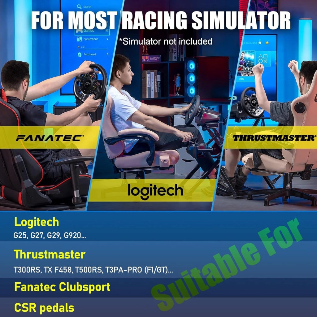 Supporto per volante per G923 G29 G920 T300RST500RS Volante da gioco con feedback di forza e leva del cambio TH8A V1 - Fanatec Clubsport PS4 - Inclinabile
