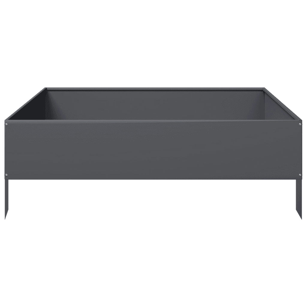 Fioriera Rialzata da Giardino Antracite 100x100x33,5cm Acciaio 851026