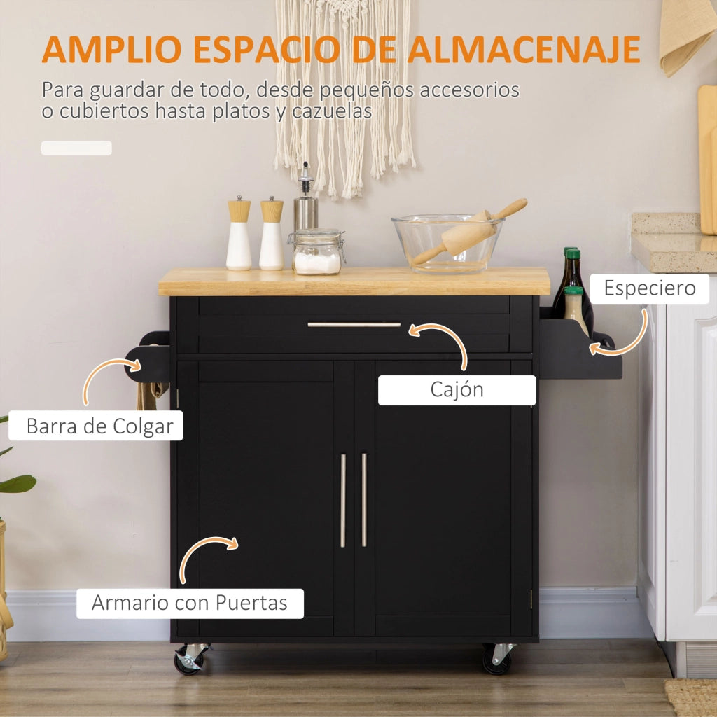 Armadio Mobile con Ante, Cassetto e Ripiani ¨C Zephmum ¨C 109x40x89 cm Nero