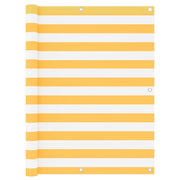 Paravento Balcone Bianco e Giallo 120x500 cm Tessuto Oxford