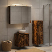 Set di mobili per il bagno 4 pz Rovere Fumo 3407411