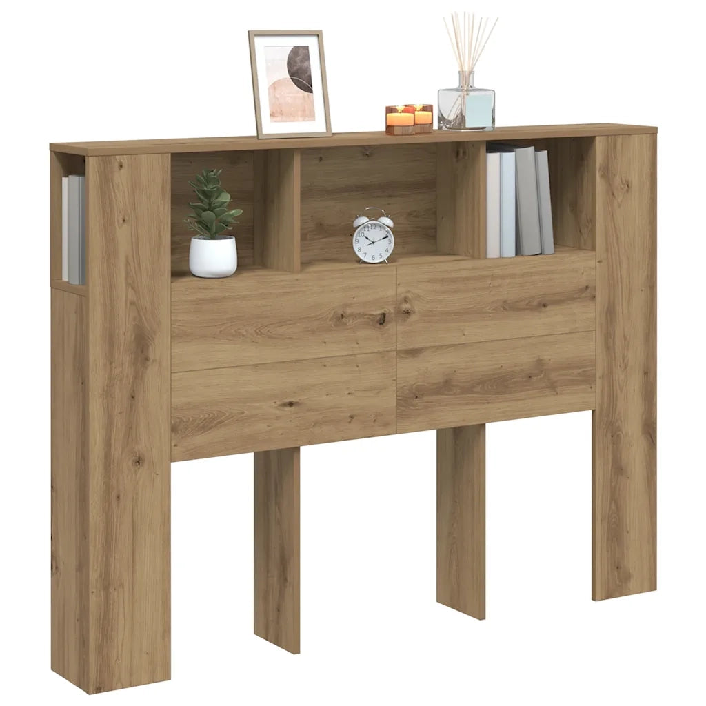 Mobiletto con testiera in rovere artigianale 140x18,5x102,5 cm in legno ingegnerizzato 856881