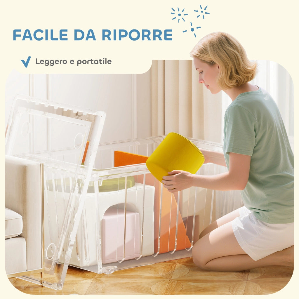 Set 8 Costruzioni Morbide per Bambini 0-3 Anni in Velluto e Schiuma PU Arancione
