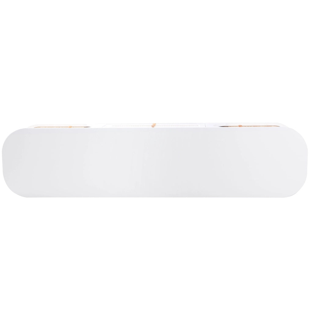 Mobile TV in MDF con ante e cassetti in rattan; 170 x 39;5 x 46 cm; bianco