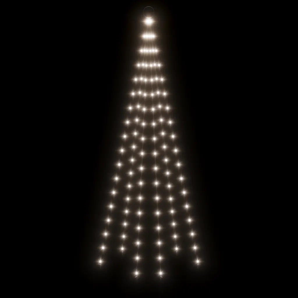 Albero di Natale Pennone Bianco Freddo 108 LED 180 cm 343519