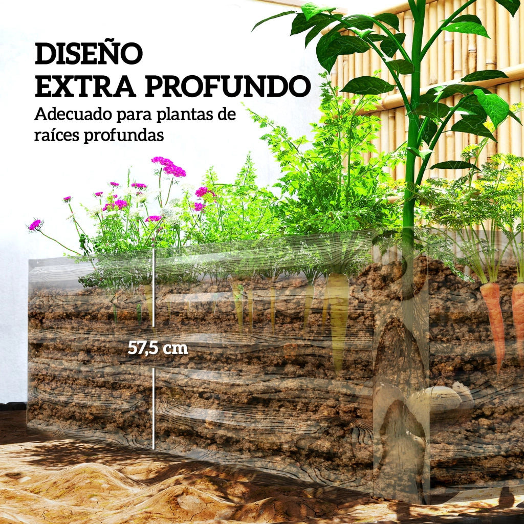 Fioriera Grande Rettangolare in Acciaio Galvanizzato per Esterno ¨C Minimal ¨C 180x90x57,5 cm