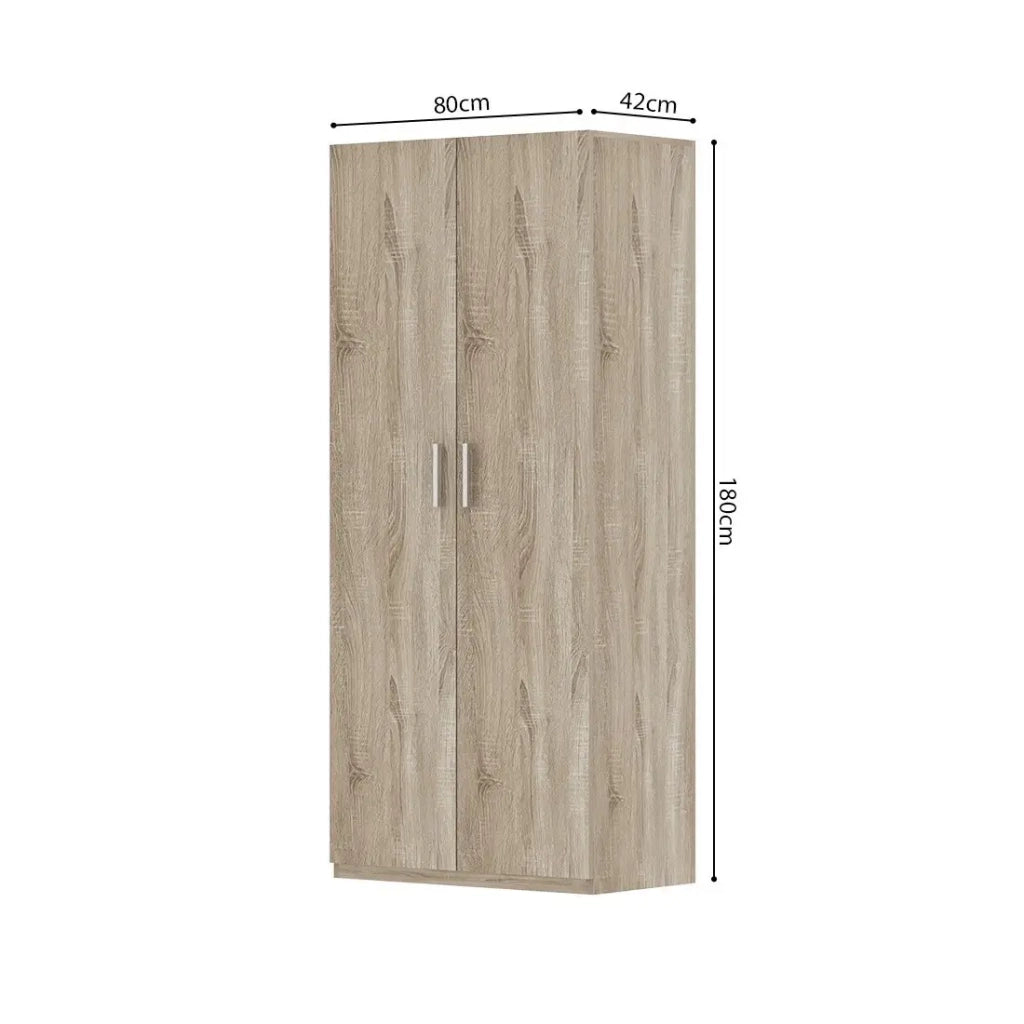 Armadio a 2 ante TOM – Rovere Sonoma – Larghezza 80 cm