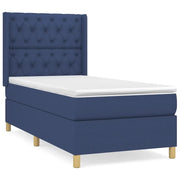 Letto singolo | Letto per adulti | Giroletto a Molle con Materasso Blu 80x200 cm inTessuto