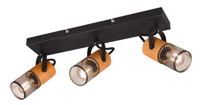 Plafoniera da Interno Attacco E27 in Metallo Nero Opaco