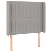 Testiera | Testata ad Orecchio Grigio Chiaro 93x16x118/128 cm in Tessuto