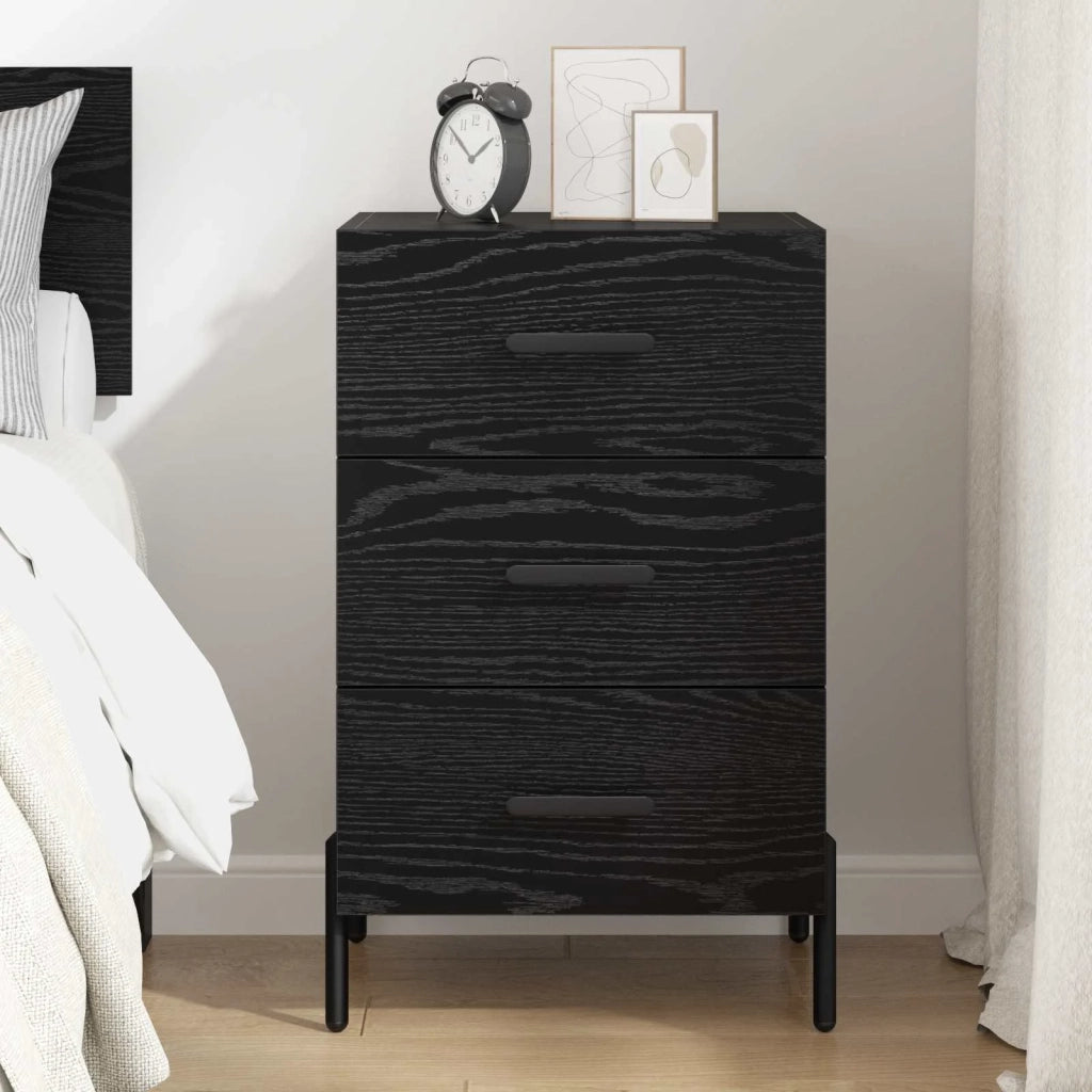 Armadio da Notte Rovere Nero 40 x 40 x 66 cm Legno multistrato 882127