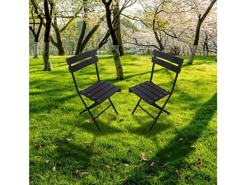 Set di 2 sedie da giardino pieghevoli in plastica "Tenerife" - Grigio antracite