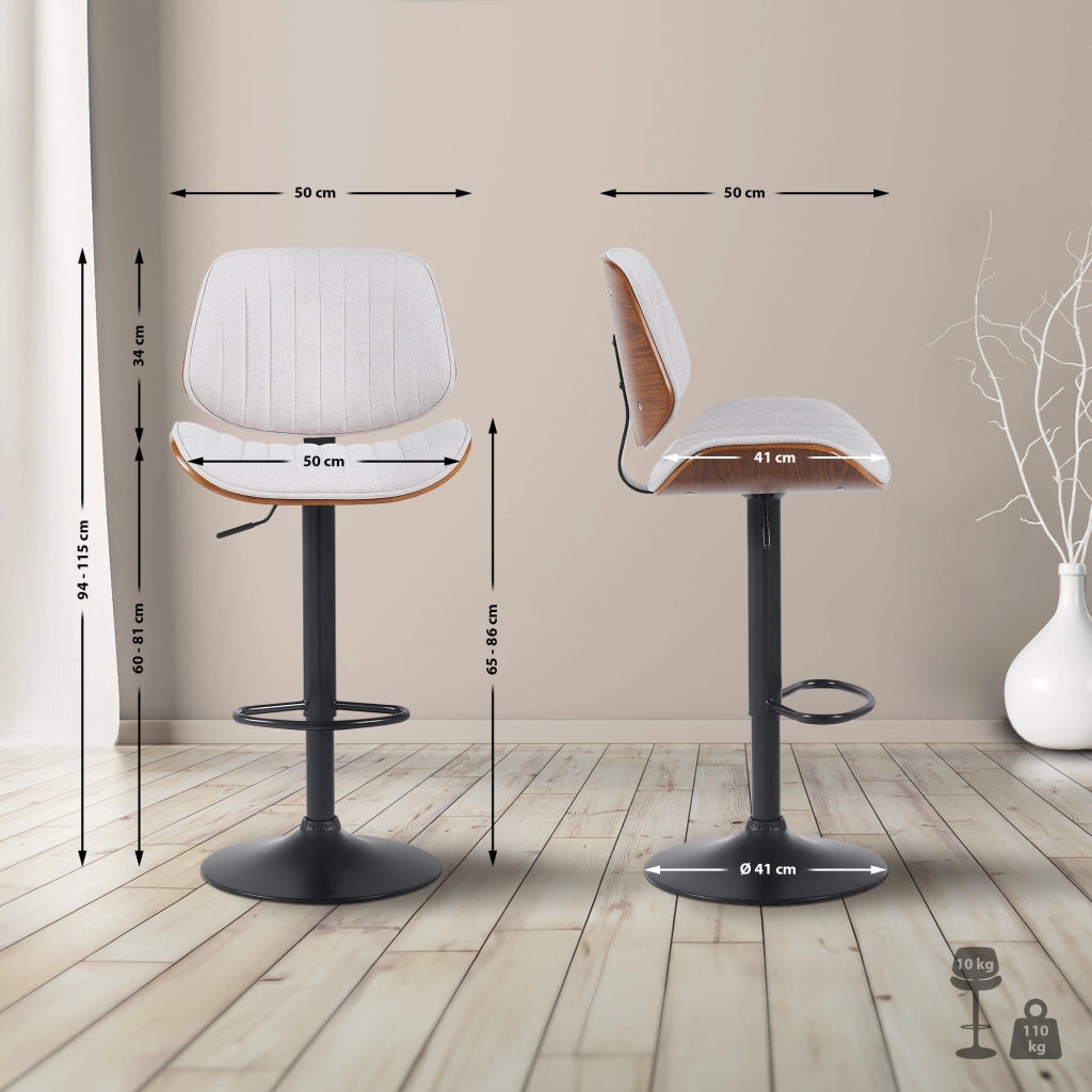 Set di 2 sgabelli da bar Clawson tessuto nero 2
