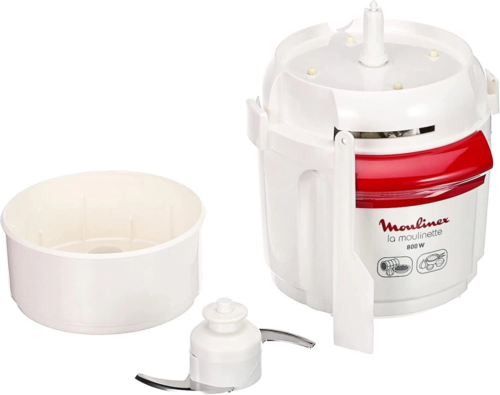 Moulinex AD560120 Moulinette Bouton Tritatutto Elettrico 800W 0,25 L 3 velocita' colore Bianco Rosso