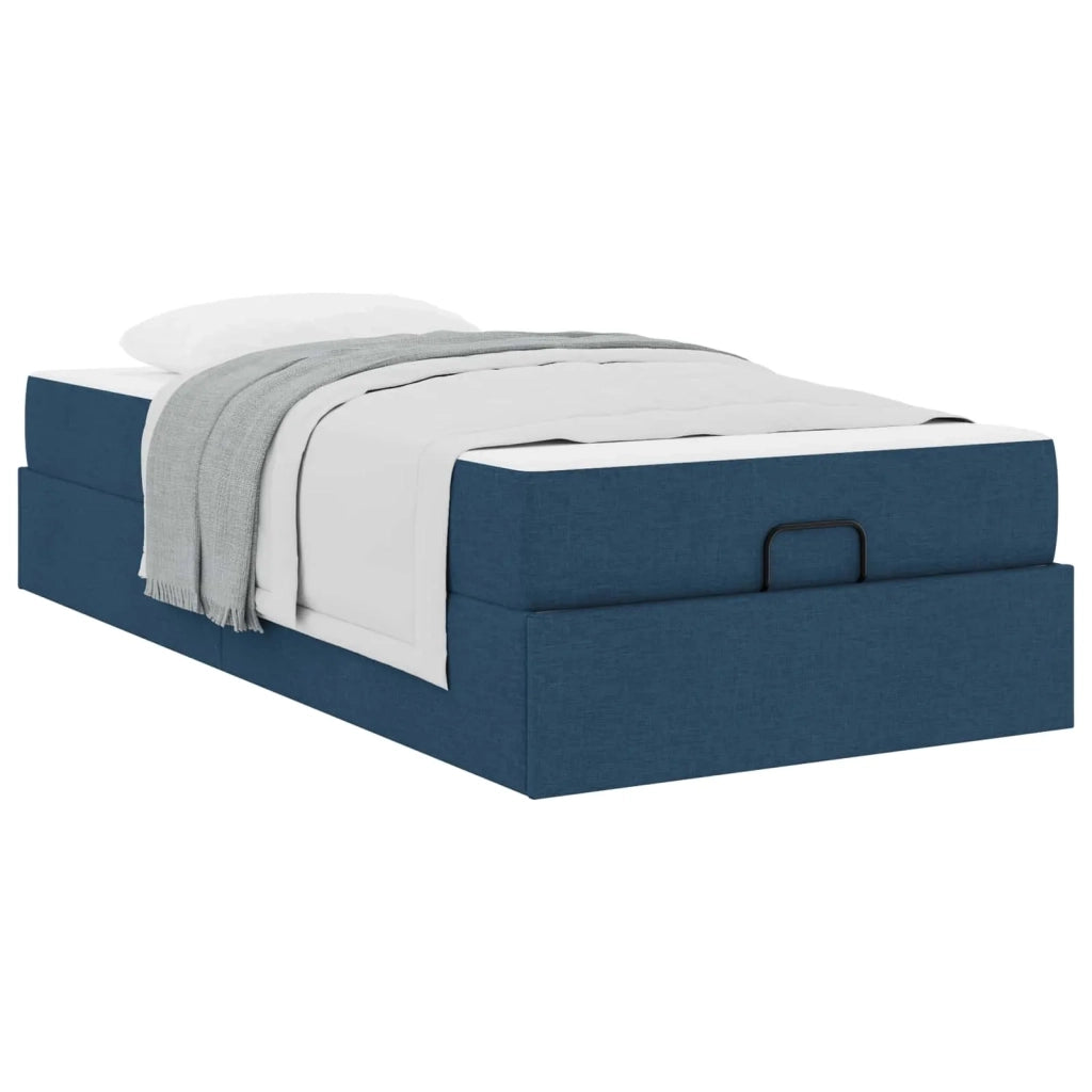 Struttura letto con materasso con materasso 2 pcs Blu Tessuto