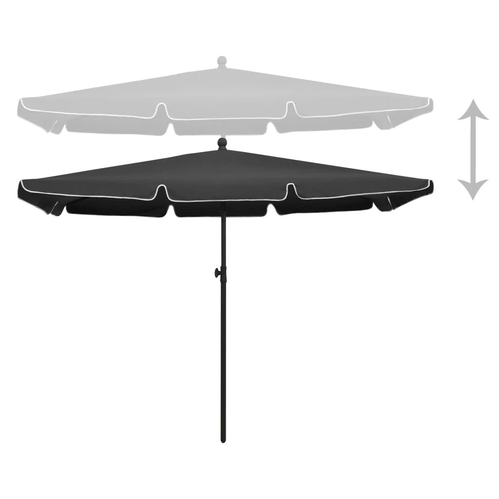 Ombrellone da giardino con palo 210 x 140 cm antracite 02_0008324